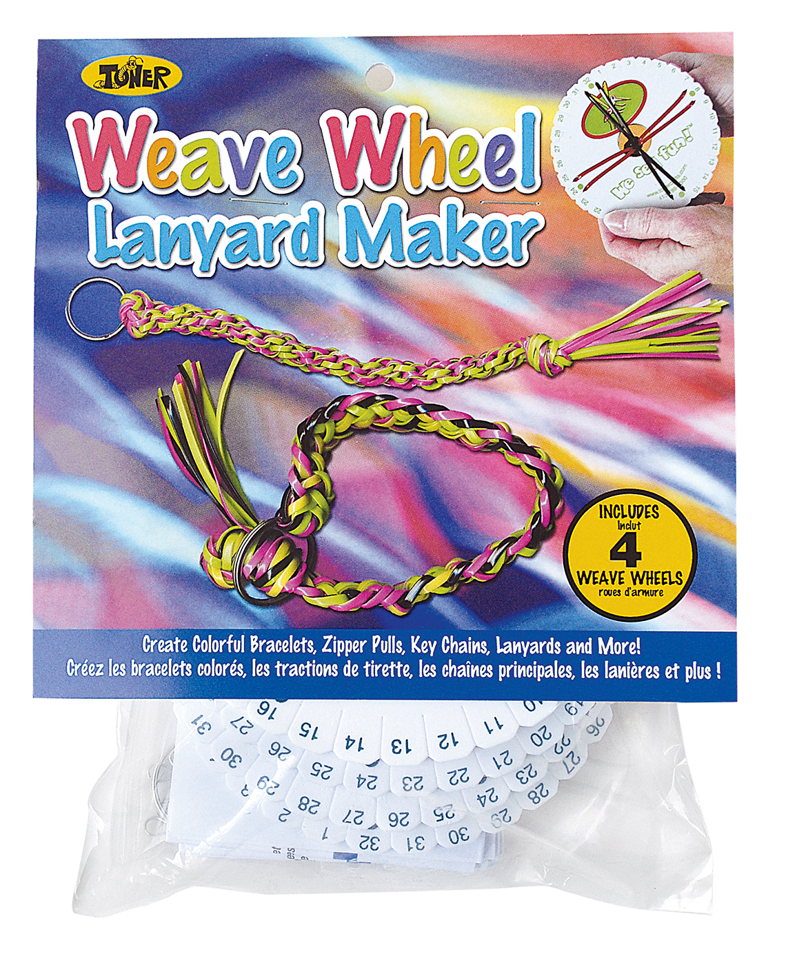 Toner Crafts Weave Wheel Lanyard Maker 4Pack